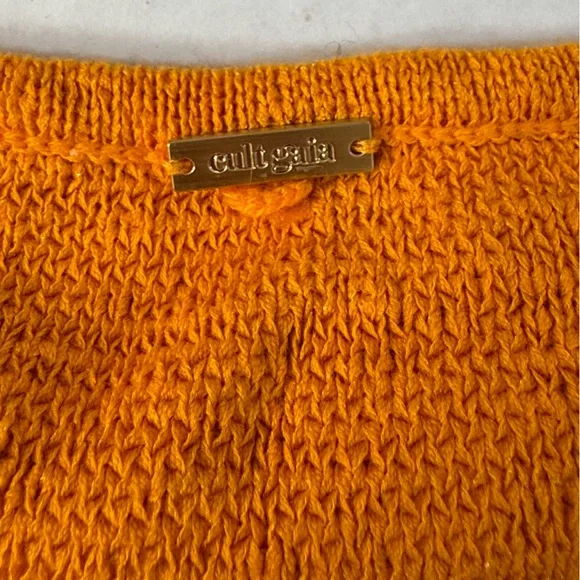 Cult Gaia Women’s Apricot Orange Cotton Blend Short Sleeve Cut Out Mini Dress - Picture 3 of 11